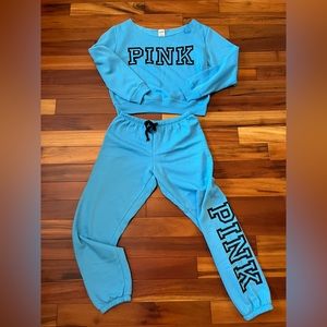 Victoria’s Secret PINK sweatsuit, top Large, bottom Medium, blue